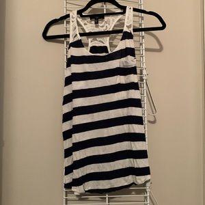 Aqua Tank Top - Blue/white striped - size XS